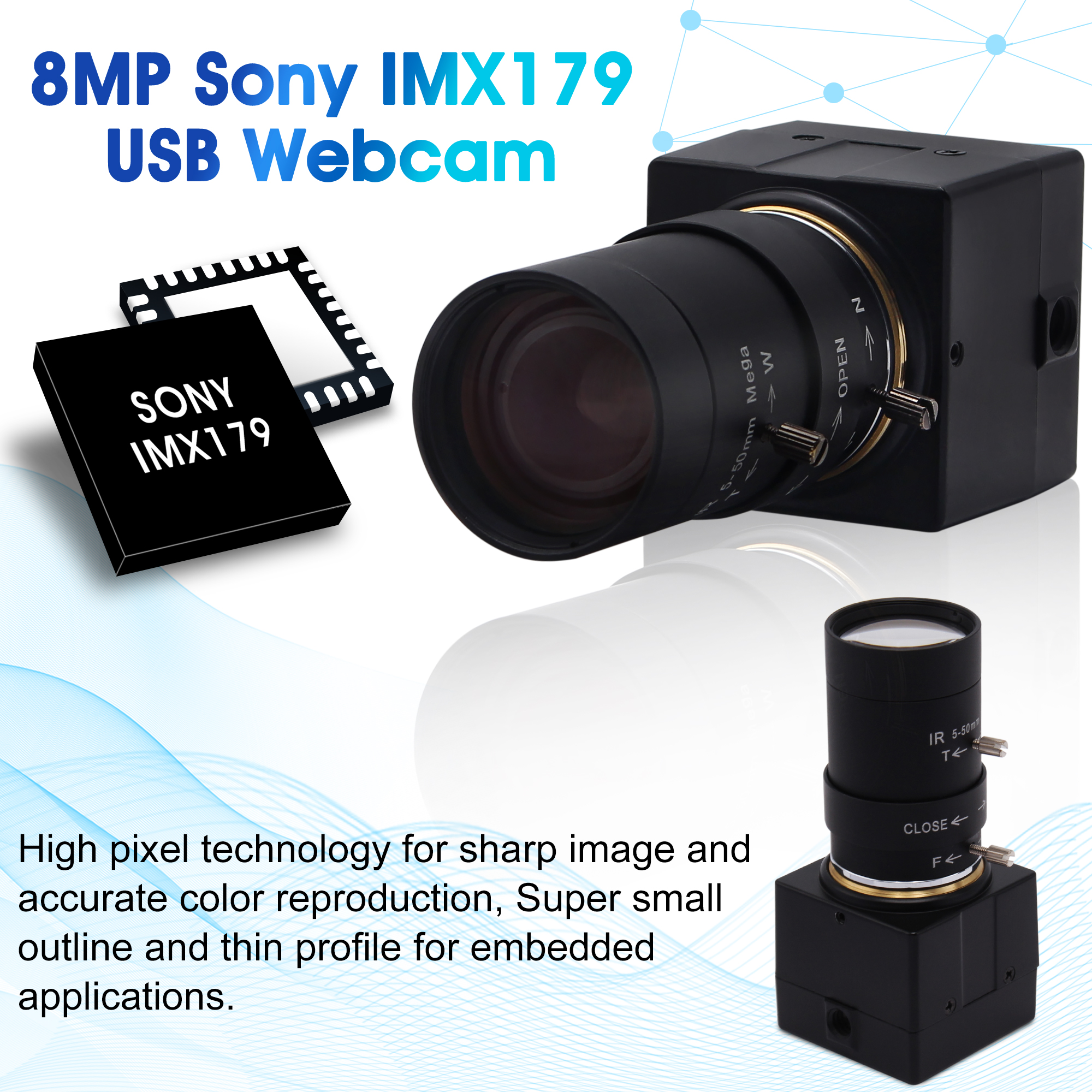 Amazon.co.jp: ELP 8MP USB カメラ 5-50mm 10X ズーム バリ