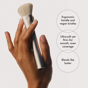 Custom Logo Professional Flat Makeup <b>Brush</b> Soft Synthetic Hair Plastic Handle Eco-Friendly Foundation Face Cosmetic <b>Brushes</b> - Product Image 3