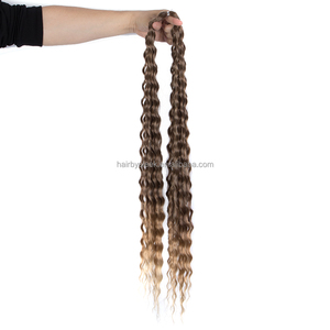 <span class=keywords><strong>Extension</strong></span> per <span class=keywords><strong>capelli</strong></span> Ariel Curl Hair Twist Crochet sintetici, onda d'acqua, ombré biondo <span class=keywords><strong>rosa</strong></span>, 60cm 75cm, onda profonda, stile russo - Product Image 2