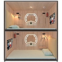 Lit superposé capsule en bois pour hôtel, avec matelas de qualité supérieure, pour cabines supérieures et inférieures