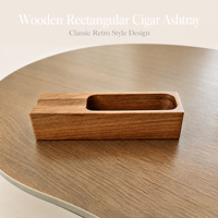 Cendrier rectangulaire en bois pour table basse de salon avec support à cigares et rangement pour cendres, cadeau pour papa, homme fumeur, maison ou bureau