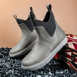 Bottes de pluie imperméables en néoprène mi-mollet en PVC pour l'hiver, unisexe ; surchaussures durables multicolores pour la randonnée et la pêche en extérieur - Product Image 5