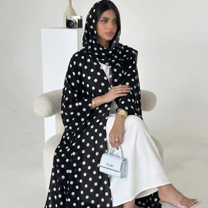Vestido largo hasta el suelo Leduo personalizado, nuevo estilo con lunares, transpirable, modesto, estilo holgado, Abaya para musulmanas. - Product Image 1