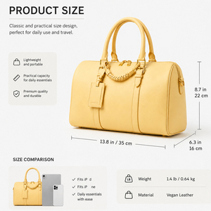 Bolso Boston de Moda para Mujer, Bolso de Mano de Cuero PU con Asa Superior, Bolso Tote de Gran Capacidad para Viaje, Bolso de Hombro Elegante - Product Image 2