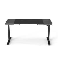 Bureau de jeu moderne avec grand plateau noir, bureau d'angle pour PC gamer, table de jeu personnalisée en gros pour les joueurs