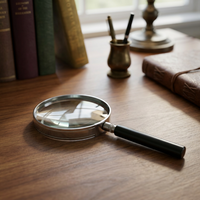 Competitive Price CISCO Round Shape Optical Handheld Glass Magnifying Glass-Hot Selling Reading Magnifier for 18+ Custom Color