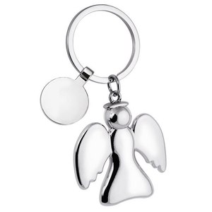 Llavero Metálico Personalizable ANGEL BLANCO con Token de Goma, Llavero Metálico para Empresas - Product Image 3