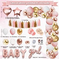 Décorations de fête prénatale pour fille, kits de décorations de fête prénatale - Ensemble de vaisselle jetable avec fournitures florales rose or