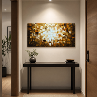 Peinture à l'huile abstraite peinte à la main 60x30cm, art mural moderne à la spatule, toile texturée en coton et lin pour la décoration de la maison et du bureau