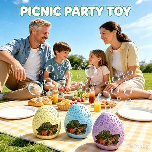 Máquina de Burbujas con Forma de Huevo de Dinosaurio para Niños de 3 Años en Adelante, Soplador <span class=keywords><strong>Musical</strong></span> a Pilas con Luces Brillantes, Juguete para Exteriores - Product Image 5