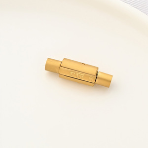 Zhou Family Style Stainless Steel Cylindrical <b>Snap</b> Buckle 23x7mm Gold Color Jewelry Buckle For DIY <b>Bracelet</b> Craft Supplies - Product Image 1
