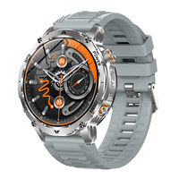 Montre connectée robuste GPS AK102 pour hommes, sport de plein air, appel BT, boussole, suivi, batterie 1100 mAh, écran HD 1,7 pouces, silicone, IP68