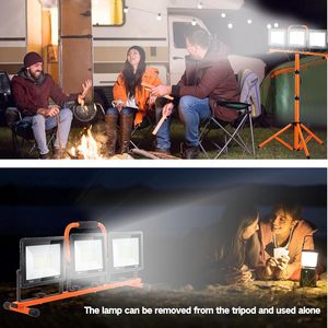 Lampe étanche avec interrupteur individuel, 21000 lumens, éclairage de travail sur pied, 3 têtes réglables, lumière LED, IP66, étanche, pour l'extérieur - Product Image 6