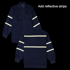 थोक कस्टम पुरुषों घिरना Workwear कपड़े सुरक्षा चिंतनशील डेनिम जैकेट Workwear वर्दी - Product Image 3