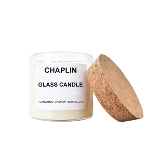 Barattolo <span class=keywords><strong>Portacandele</strong></span> Vuoto <span class=keywords><strong>in</strong></span> <span class=keywords><strong>Vetro</strong></span> Borosilicato Alto con Coperchio <span class=keywords><strong>in</strong></span> Sughero Fatto a Mano da 100 150 200 250 300 350 400ml - Product Image 1