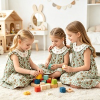 Tiaose – tenue d'été 2 pièces pour petites filles, robe à manches volantées et col marguerite, imprimé floral, short à volants à carreaux, vêtements pour enfants