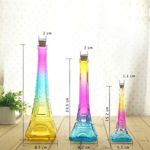 Vases de bouteille en verre avec couvercle en liège, tour <span class=keywords><strong>eiffel</strong></span> colorée, 12 pièces - Product Image 2