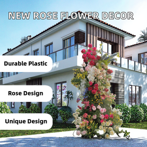 Nouvelle Arrivée Bouquet de Roses Artificielles en Plastique Tournesol 43-100cm pour Décoration de Maison, Jardin, Hall, Magasin, Arche Florale - Product Image 2
