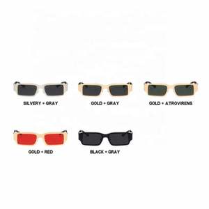 Lunettes de soleil rectangulaires tendance avec logo personnalisé, style vintage, pour femmes, UV400, petites lunettes carrées pour hommes et femmes - Product Image 5