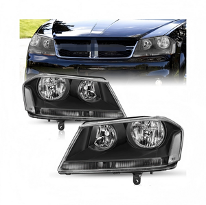 Remplacement de phares halogènes chauds Chrome noir pour 2008-2014 <span class=keywords><strong>Dodge</strong></span> <span class=keywords><strong>Avenger</strong></span> gauche + droite CH2502215 conducteur + côté passager - Product Image 4
