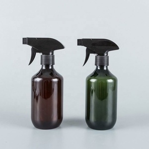 Best Selling 300ML 400ML 500ML Squeeze Spray PET <b>Bottle</b> Colorful Round Shoulder Boston <b>Bottle</b> With Square Trigger Pump - Product Image 6