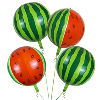 Vente en gros de ballons en aluminium 4D en forme de pastèque de 22 pouces Conception de fruits gonflables pour les décorations de fête Fourniture d'usine