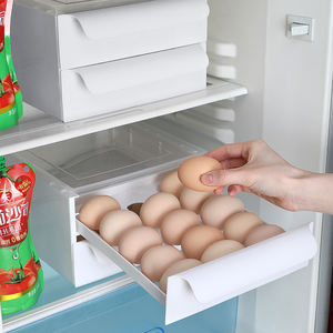 SS-F11 Design Household Drawer Style <strong>Egg</strong> Storage Box Plastic Double-layer Convenient Sorting Refrigerator <strong>Egg</strong> Box Wholesale - Product Image 3