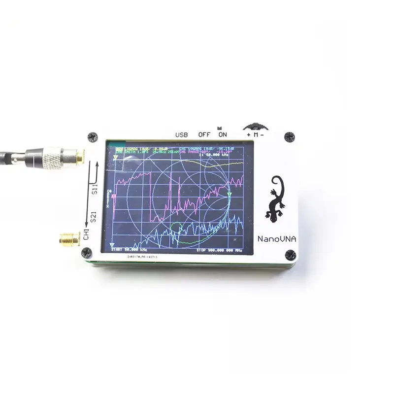 Versione bianca NanoVNA Vector analizzatore di rete analizzatore di Antenna a onde corte MF HF Antenna