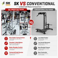 Máquina de Elevación de Pantorrillas con Carga de Placas SK, Almohadilla para Hombros, Equipo de Entrenamiento de Fuerza para Piernas Inferiores, Venta al por Mayor para Gimnasios Comerciales