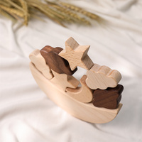 Jouet d'équilibre en bois Montessori, étoile et lune en bois, jeux éducatifs d'empilage et d'équilibre pour enfants