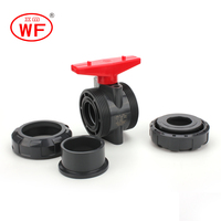 Vanne à boisseau sphérique double union en UPVC WF DIN ANSI avec joint EPDM pour l'industrie chimique acido-basique
