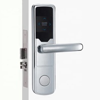 Poignée de porte électronique de sécurité antivol en alliage de zinc poli, étanche, avec accès par carte RFID, carte de proximité et carte-clé intelligente