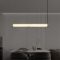 Lustre suspendu en marbre d'albâtre espagnol, blanc chaud, minimaliste, réglable en hauteur, pour restaurant, bar, maison