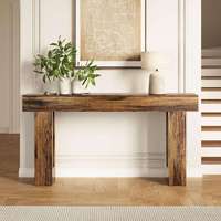 Table console moderne en bois d'ingénierie convertible pour salon et couloir