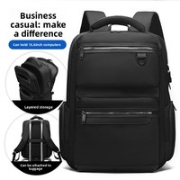 Sac à dos pour ordinateur portable 15,6 pouces, imperméable, antivol, décontracté et professionnel, avec port USB et rangements superposés, idéal pour les voyages, avec sangle de fixation aux bagages - Vente Flash