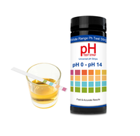 100 bandelettes de test de pH universelles en plastique SY, gamme complète 0-14, personnalisables OEM, test rapide du pH, garantie 2 ans, pour l'eau potable