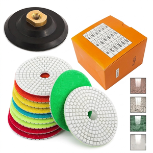 Pad Poles JDK Diamond 7 Langkah 4 Inch Basah/Kering Set 11+1 dengan Backer Pad untuk Proses Poles Granit, Beton, Marmer - Product Image 1