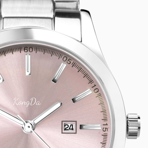 가벼운 럭셔리 매력 석영 시계 숙녀 사파이어 크리스탈 다이얼 아날로그 날짜 표시 3BAR 방수 합금 케이스 20mm 너비 - Product Image 3