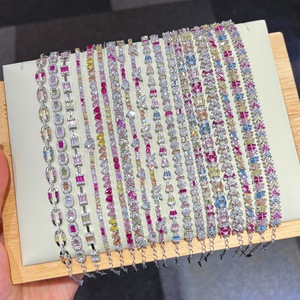 Ins Offre Spéciale Dope Couleur Arc-En-Ciel Cubique Zircone 925 Bracelet En Argent Sterling Pour Femmes Cubique Zircone <span class=keywords><strong>Tennis</strong></span> Bracelets - Product Image 6