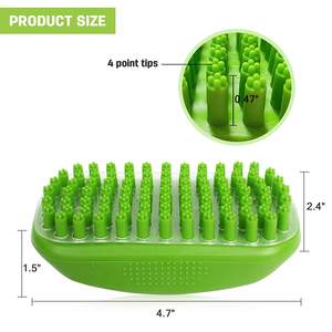 Brosse de toilettage pour <span class=keywords><strong>chien</strong></span>, shampoing pour animaux, brosses de massage apaisantes en caoutchouc, peigne Curry pour chiens à poils longs ou courts, brosse de nettoyage pour chiens - Product Image 2