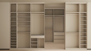<span class=keywords><strong>Armoire</strong></span> intégrée sans poignée de style moderne, système de placard personnalisé à ouverture par pression pour meubles de chambre - Product Image 3