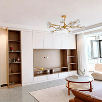 Mueble de TV de Pared Completo de Diseño Personalizado, Líneas Limpias, Ecológico y Seguro