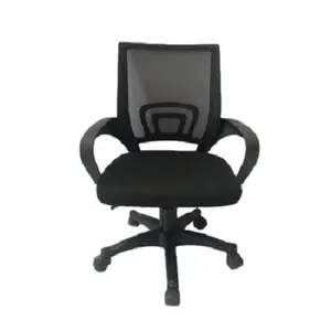 Siyah döner ayarlanabilir ofis mobilyaları fileli sandalye deri yastıklı koltuk