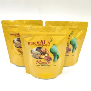 Customized Wholesale aluminum foil laminated Metalized macha tea plastic food snack nut zipper pouches bags