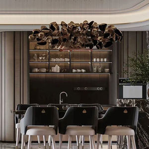 Lustre suspendu <span class=keywords><strong>en</strong></span> métal moderne de luxe personnalisé grand projet luminaire pour hauts plafonds forme longue - Product Image 3