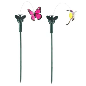 Decoration Lawn Landscape Ornaments Hummingbird Power Vibration Dancing Fly Fluttering Solar Garden Yard Butterfly Decor Stake