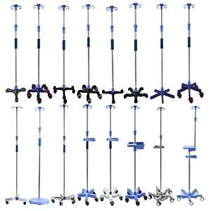 Penjualan laris besi tahan karat dapat diatur tinggi rumah sakit infus berdiri menetes tiang infusi dengan roda <span class=keywords><strong>IV</strong></span> tiang portabel - Product Image 6