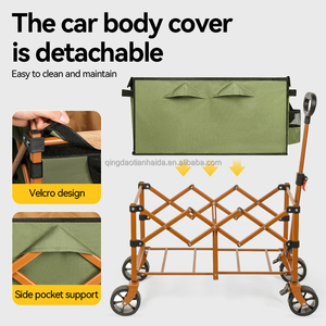 Chariot à main pliable, léger et portable, chariot de courses d'extérieur avec roues, adapté aux supermarchés et au camping - Product Image 3