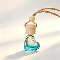 Diffuseur de voiture en verre vide en forme de cœur, rechargeable, 6 ml, couleur dégradée, pour aromathérapie et désodorisant