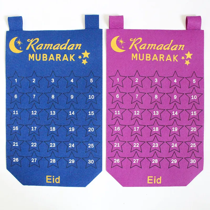 Calendrier du Ramadan Eid Mubarak calendrier du compte à rebours suspendu calendrier de l'avent 2023 Tracker Date Eid cadeau décor du Ramadan